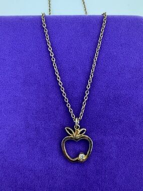 💛 Vintage Gold Plated Apple Pendant Necklace | Apple of My Eye